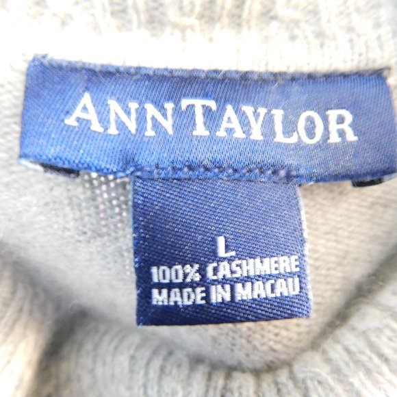 Ann Taylor Gray Cashmere Sweater Turtleneck L - Picture 5 of 5